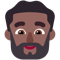 Man- Medium-Dark Skin Tone- Beard emoji on Microsoft